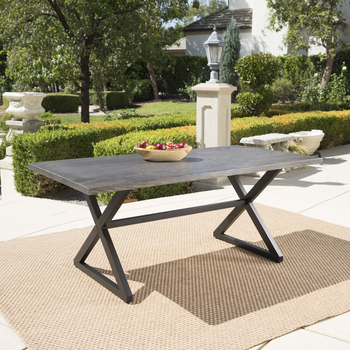 Rolando - Outdoor Aluminum Dining Table With Steel Frame