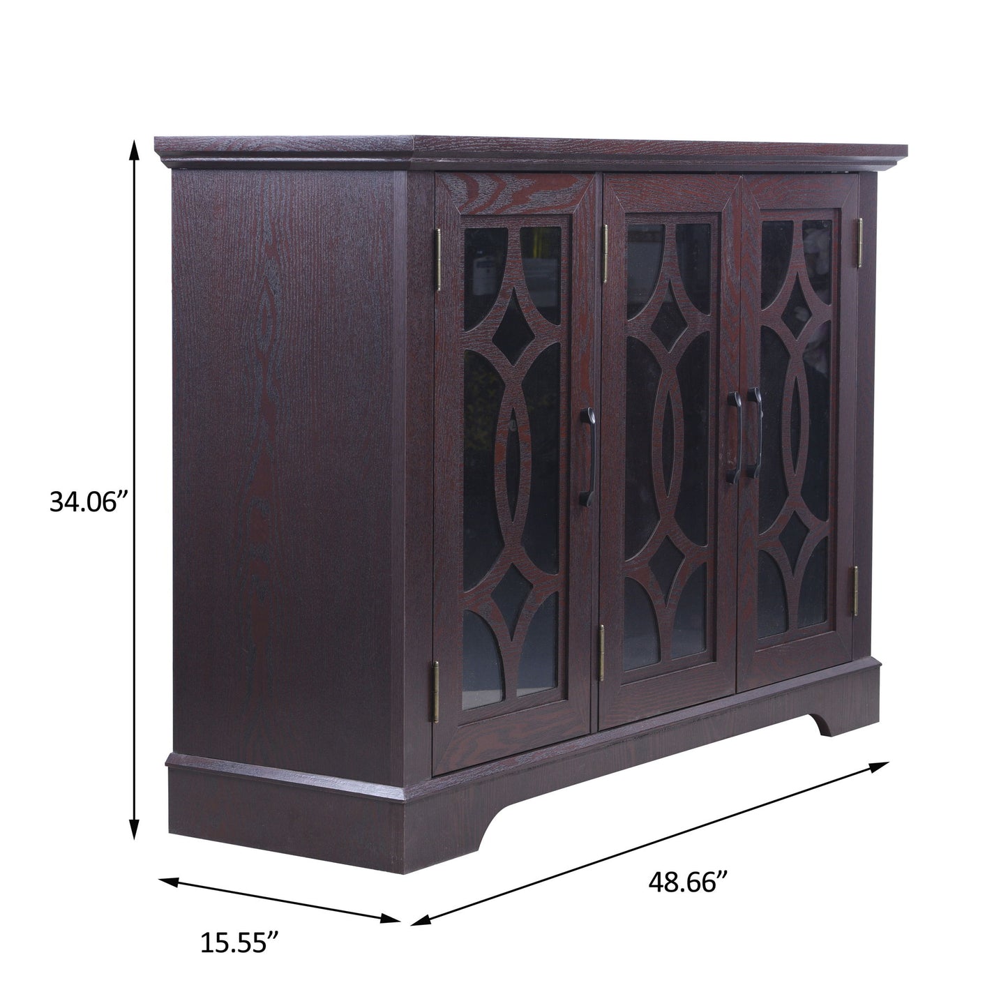 Spacious Sideboard With 3 Doors - Ox Blood Red
