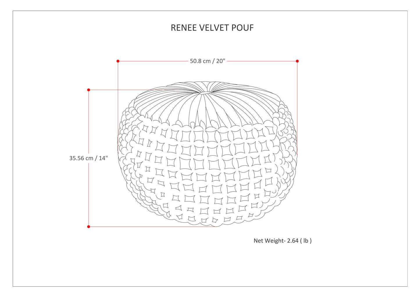 Renee - Handcrafted Round Pouf