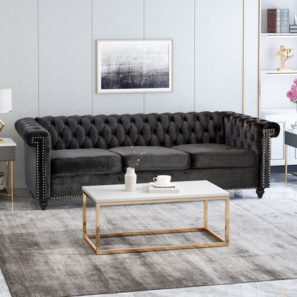Chesterfield Style 3 Seater Sofa With Deep Button Tufting