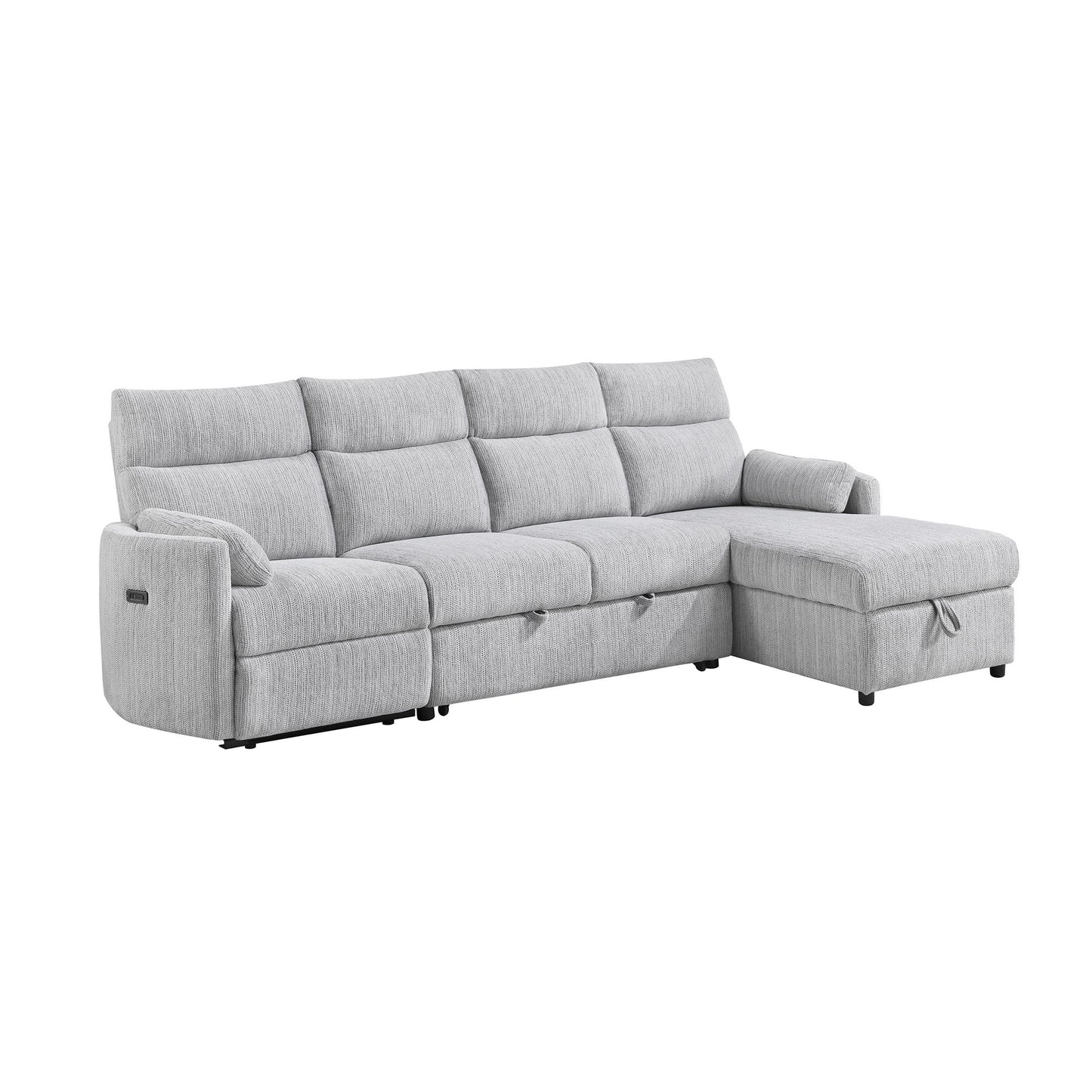 Sleeper Sofa With Storage Chaise - Gray