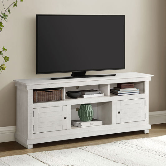 Castleton - TV Stand Media Console With Open Shelves And Storage Compartments - Antique White