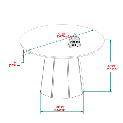 Round Pedestal Dining Table - Light Brown