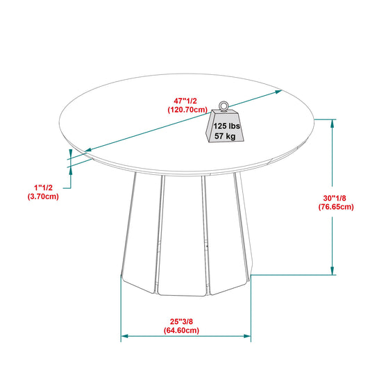 Round Pedestal Dining Table - Light Brown