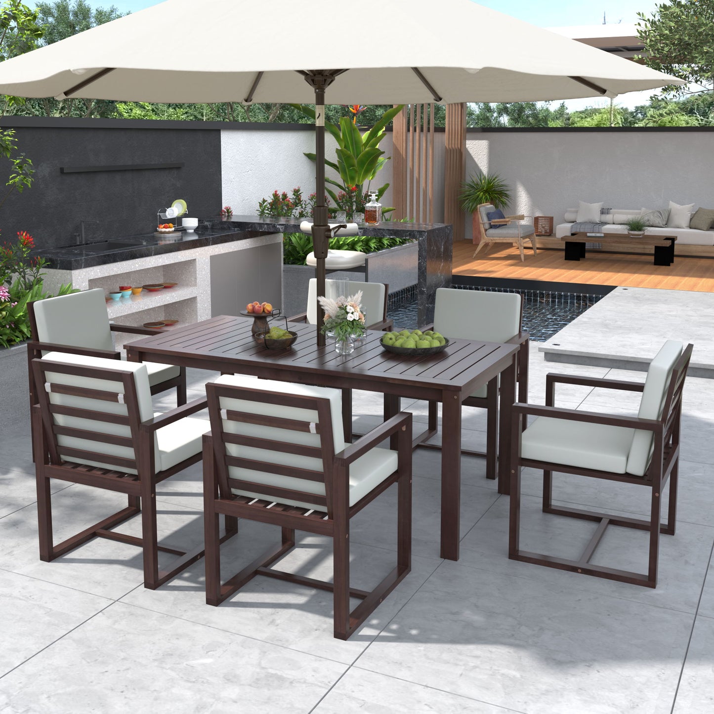 Patio Dining Set Outdoor Dining Table And Chair Set With And Removable Cushions For Patio