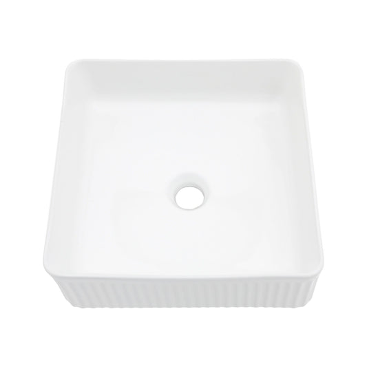 Modern Ceramic Rectangular Vessel Bathroom Sink