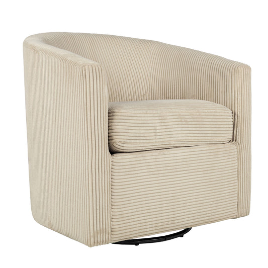 Swivel Accent Chair With U Backrest, Plush Cushion Living Room Furniture