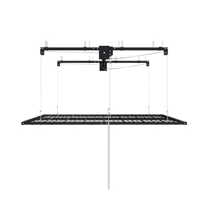 Overhead Garage Storage Rack For High Ceilings & Safety Lock - Black