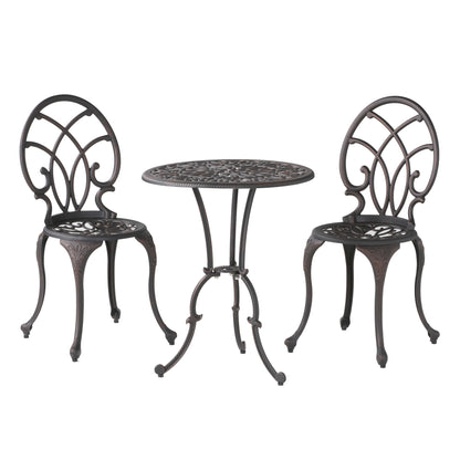Charleston 3 Pieces Cast Bistro Set - Copper