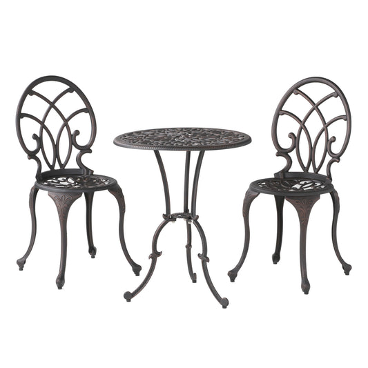 Charleston 3 Pieces Cast Bistro Set - Copper