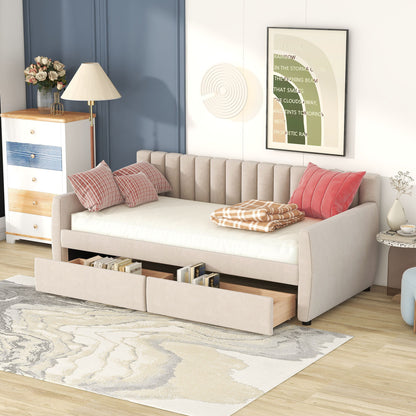 Upholstered Daybed With Slat Support