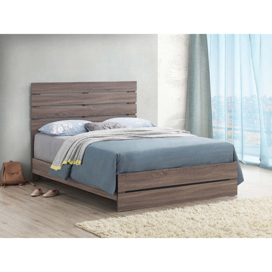 Geary - Panel Eastern King Bed With Slat - Oak