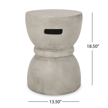 Outdoor Side Table With Hourglass Shape - Gray