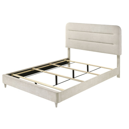 Upholstered Panel Bed, Sleek Lines