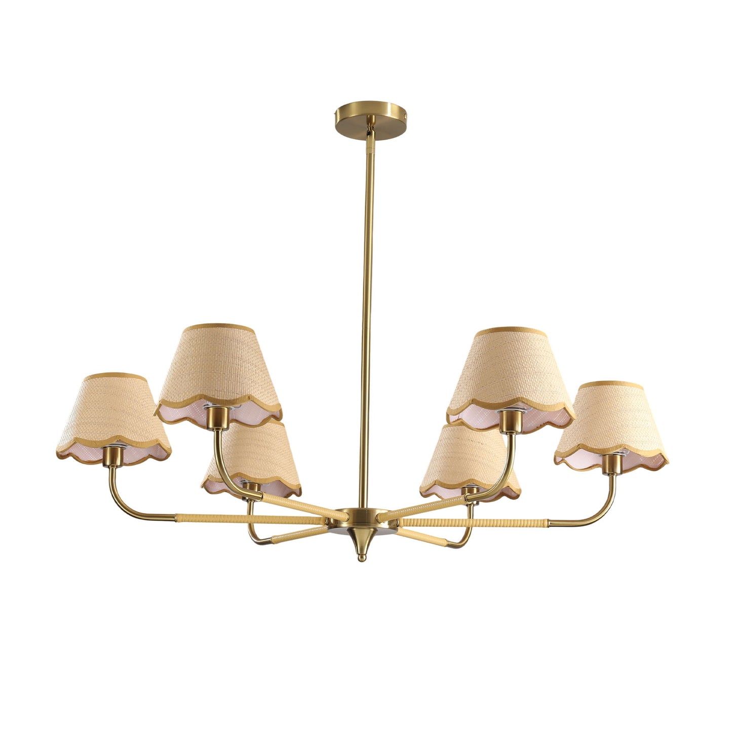 6 Lamp Chandelier - Golden