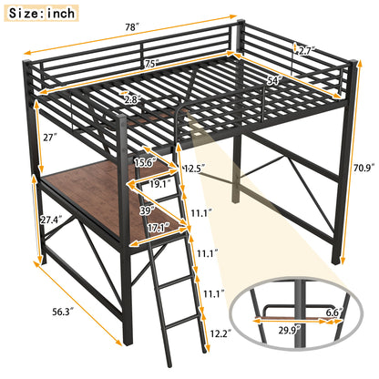 Loft Bed With Desk And Shelf, Modern Design