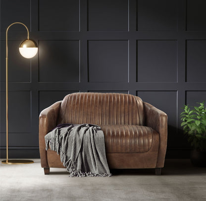 Brancaster - Grain Leather Loveseat - Brown