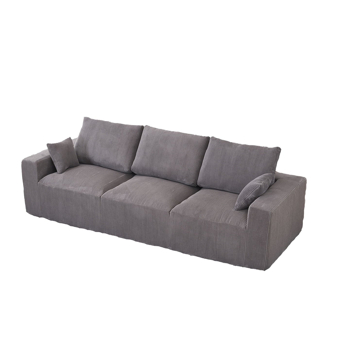 Modular Sectional Sofa With Extra Wide Cushion, USB / Type C Charger, Petal Armrest