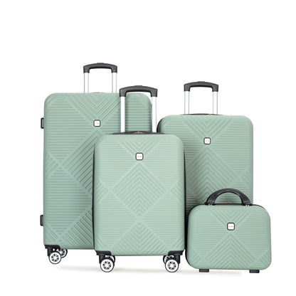 4 Piece Lightweight Suitcase, Makeup Box, Aircraft Wheels
