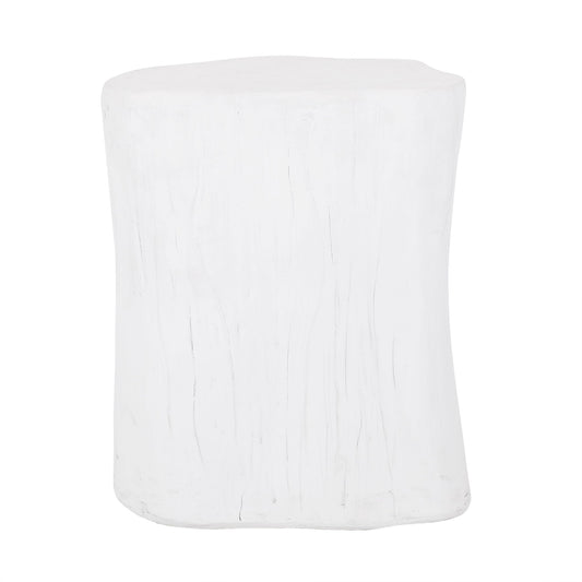 Outdoor, Lightweight Concrete Side Table - Antique White