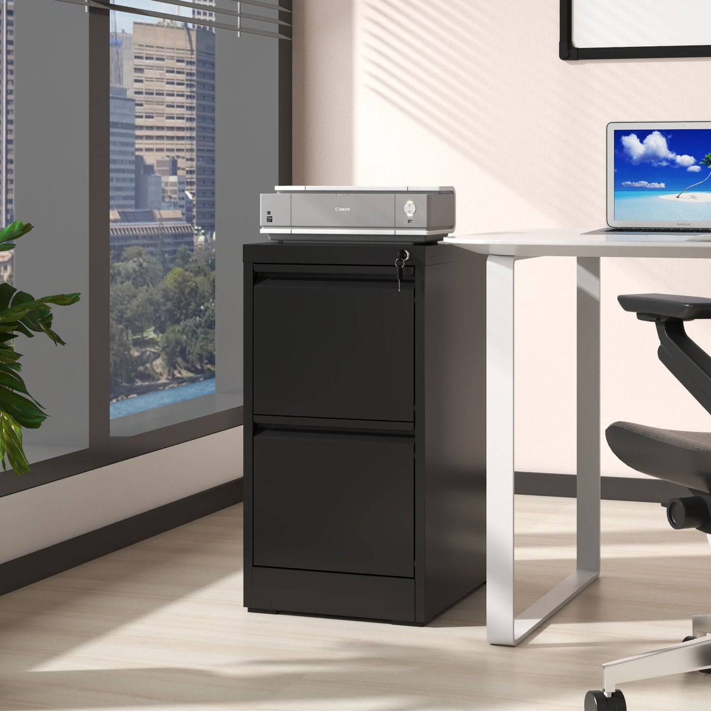 Steel Drawer Vertical File Cabinet With Lock For A4 Legal / Letter Size