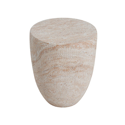 Outdoor / Indoor Lightweight, Concrete Side Table, Travertine - Beige
