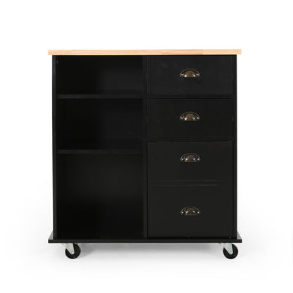 Yohaan - Contemporary Kitchen Cart With Wheels