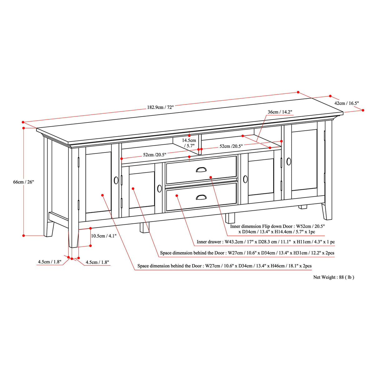 Redmond - Handcrafted TV Media Stand