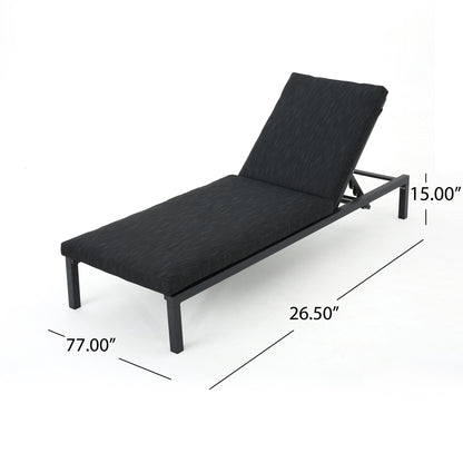 Modern Chaise Lounge With Wate Resistant Fabric Cushions