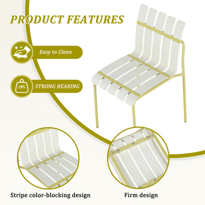 4 Piece Set Of Modern Color Block Designed Single Chairs