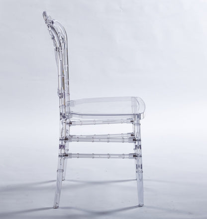 Welding Chair, Dining Chair / Plastic Seat (Set of 4) - Transparent