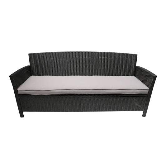Thalassa - Outdoor 3 Seater Sofa With Water Resistant Cushion - Gray / Black