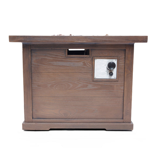 Outdoor Patio Square Gas Burning Mgo Fire Pit, Tank Inside, 40000 Btu