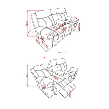 Jimny - Domino Power Console Reclining Loveseats With Power Switch