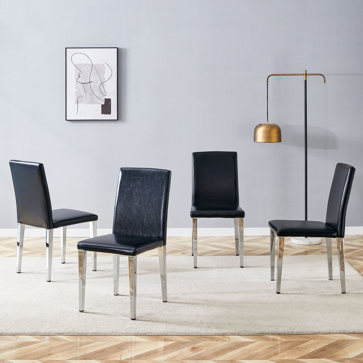 Simple And Versatile Dining Chairs With Metal Legs