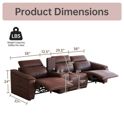 Modular Sofa With Recliners And Cup Holders Sectional Set