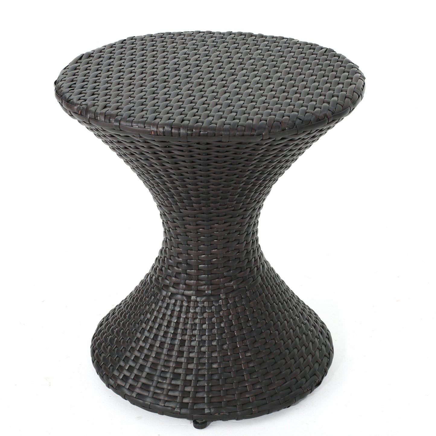 Highest Quality Wicker Hourglass Shaped Side Table - Brown Multi