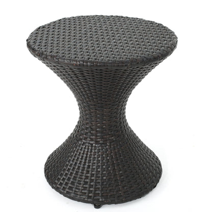Highest Quality Wicker Hourglass Shaped Side Table - Brown Multi