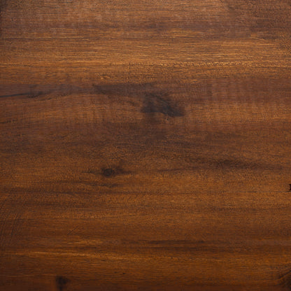 Modern 2 Piece Solid Acacia Wood Counter Stools With Cushion - Dark Brown