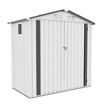 Garden Tool Shed Metal Storage Shed With Peaked Roof Waterproof Lockable Door