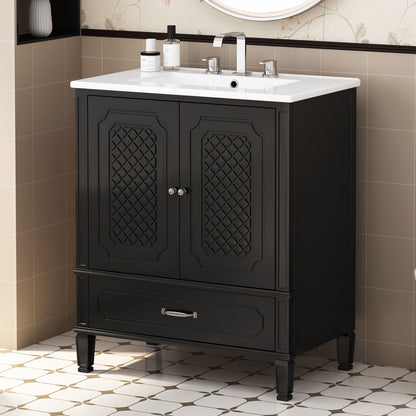 Bathroom Vanity With Sink, Soft Closing Door, Multi Functional Storage