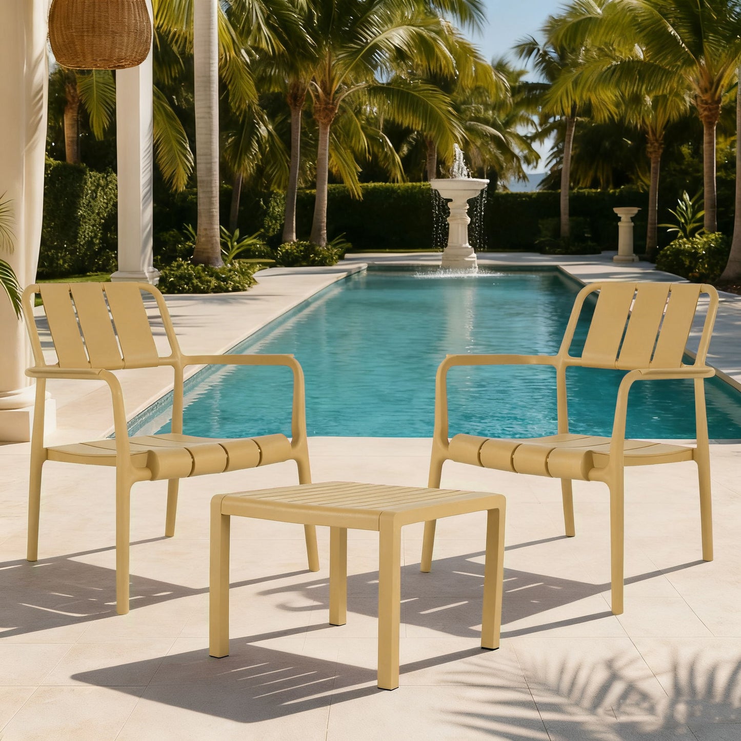 3 Piece Indoor / Outdoor Leisure Table And Chair Set