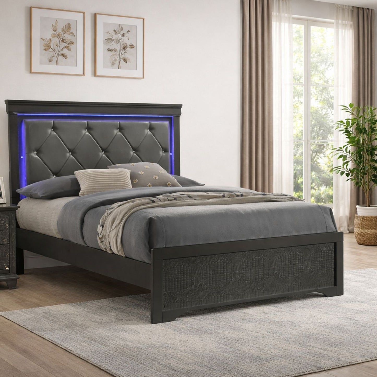 Blaze - Modern Bed With LED Headboard