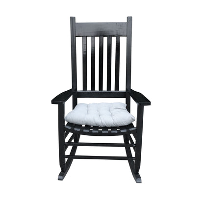 Classic Wooden Porch Rocker Chair White Populus Wood Comfortable Design
