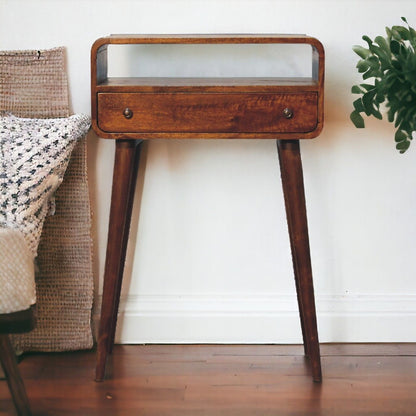 Curved Chestnut Console Table