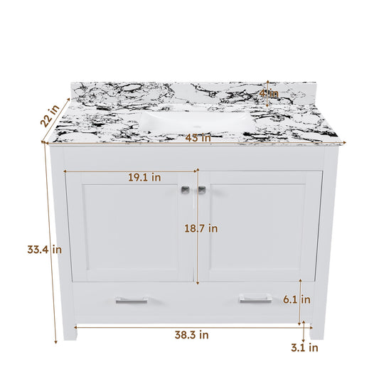 Bathroom Vanity With Storage - White