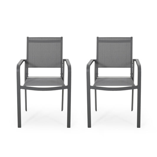 Waterfal - Outdoor Aluminum Dining Chair With Mesh Seat (Set of 2)