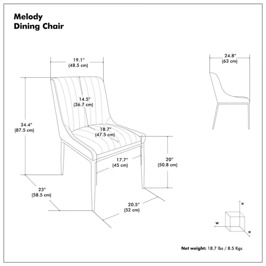 Melody - Versatile Upholstered Dining Chair (Set of 2)