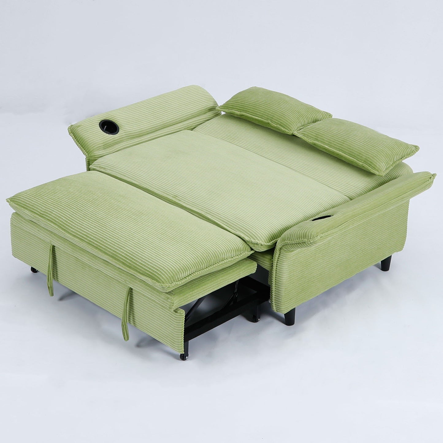 Modern Fabric Multi-Functional Sofa Bed With Adjustable Armrests And Backrests