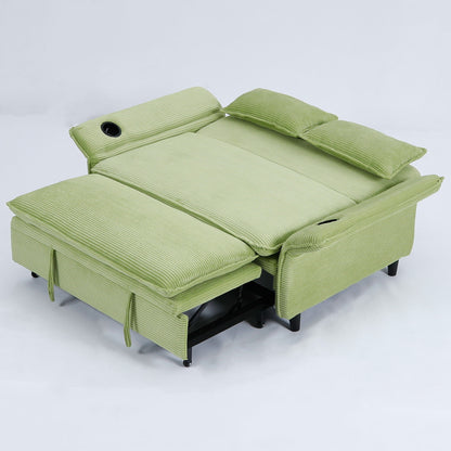Modern Fabric Multi-Functional Sofa Bed With Adjustable Armrests And Backrests